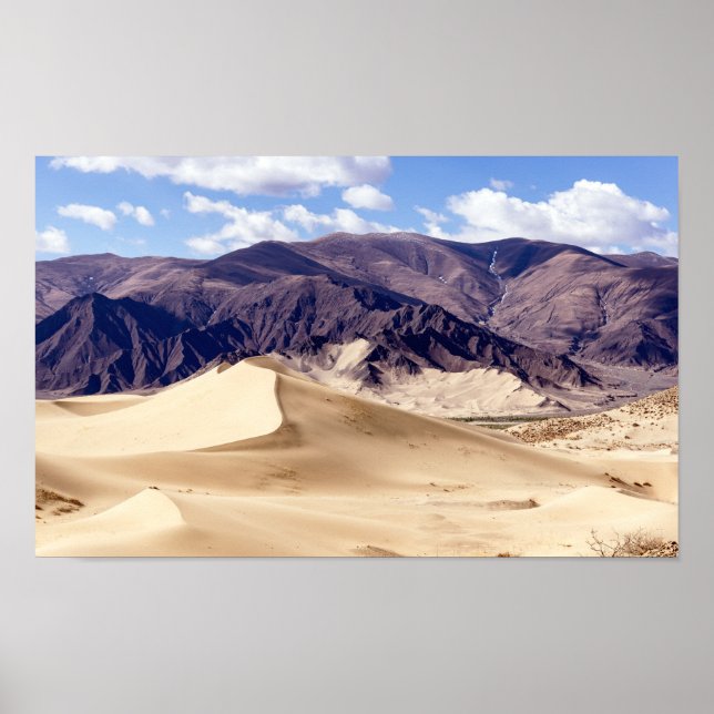Sand dunes near Samye Monastery - Tibet Poster (Front)