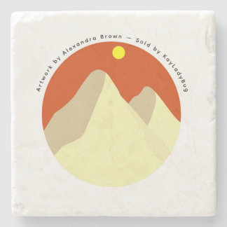 Sand Dunes Sunset Stone Coaster – Orange Sky Home