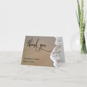 Sand & Foam Beach Wedding Typography Thank You