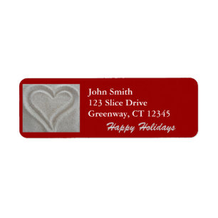 Sand Heart Label Return Address Label