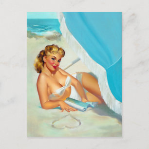 Sand Heart Pin Up Postcard