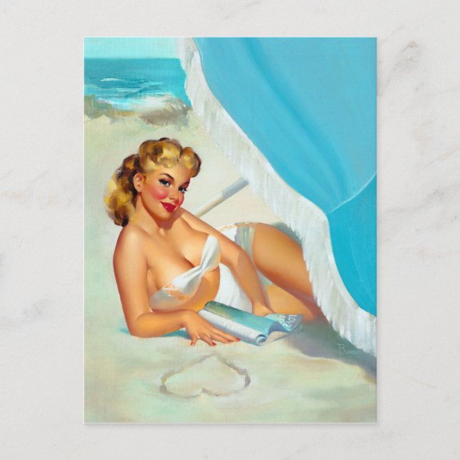 Sand Heart Pin Up Postcard (Front)