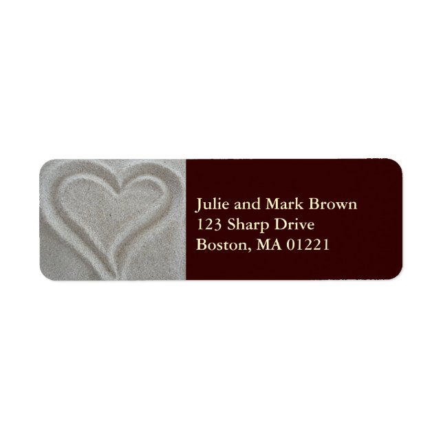 Sand Heart Return Address Label (Front)