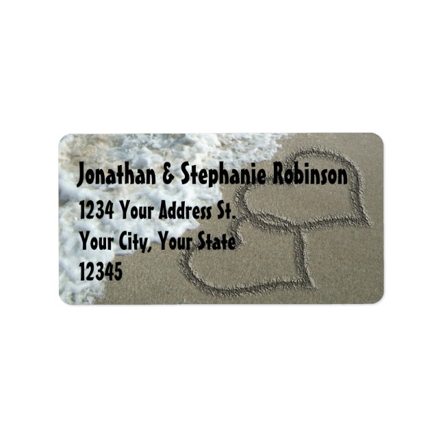 Sand Hearts Beach Address Label (Front)