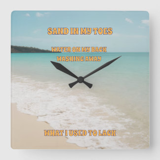Sand I My Toes Water On My Back Poetic Beach Clock