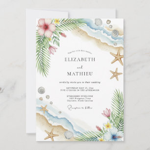 Sand Idyllic Coastal Wedding Invitation