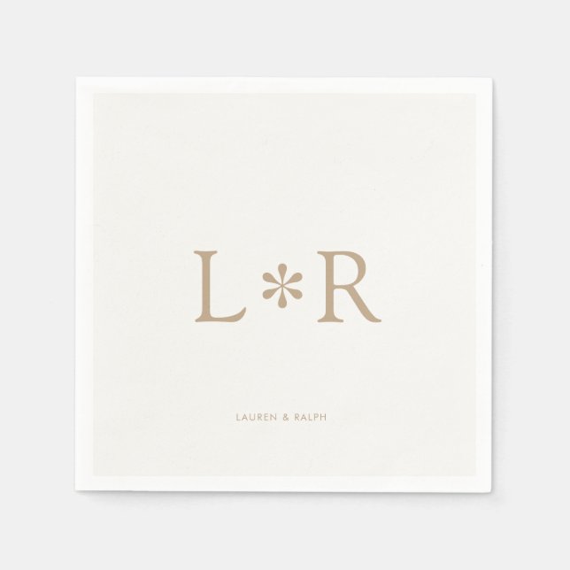 Sand & Ivory | Stylish Modern  Napkin (Front)