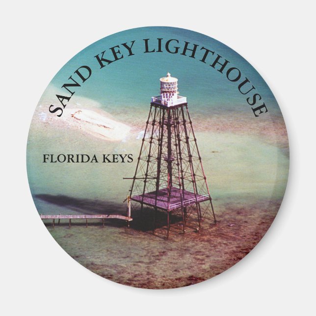 Sand Key Lighthouse Florida Round Magnet (Front)