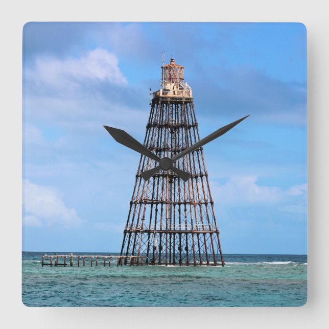 Sand Key Lighthouse, Florida Square Wall Clock (Front)