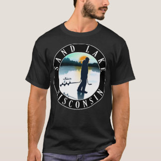 Sand Lake Wisconsin Ice Fishing T-Shirt
