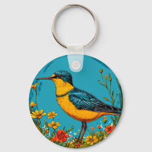 Sand martin bird key ring