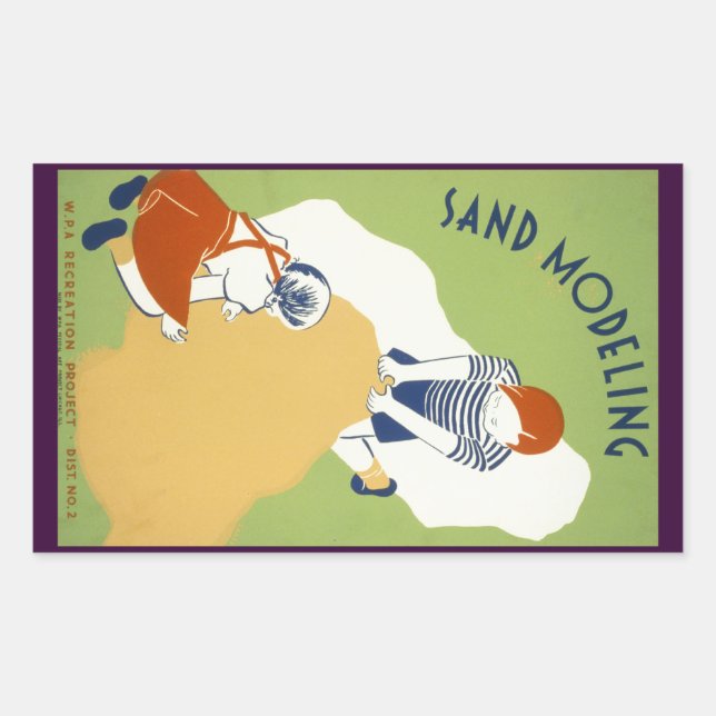 Sand Modelling Rectangular Sticker (Front)