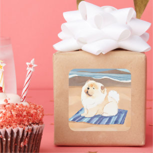 SAND N' SEA  Cream Chow Chow dog stickers