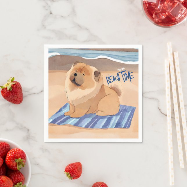 SAND N' SEA Red  Chow Chow dog  Napkin (Insitu)