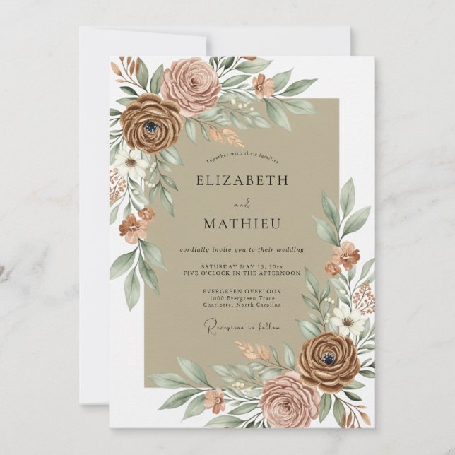 Sand Organic Desert Wedding Invitation (Front)