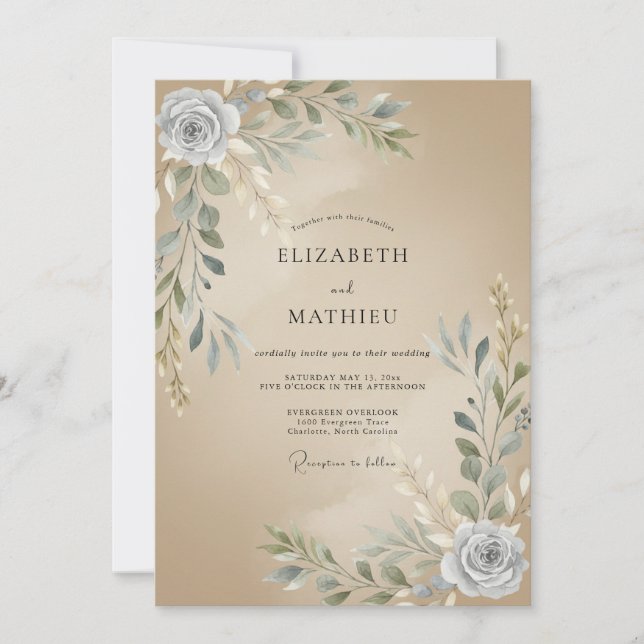 Sand Organic Rustic Wedding Invitation (Front)