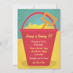Sand Pail Beach Party Invitation