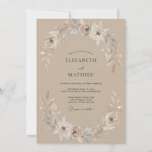 Sand Painted Wreath Wedding Invitation