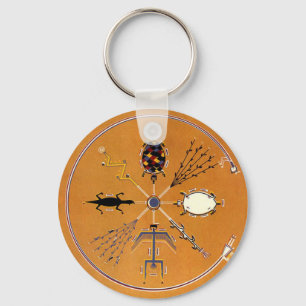 Sand Painting Native American Tribal Key Ring