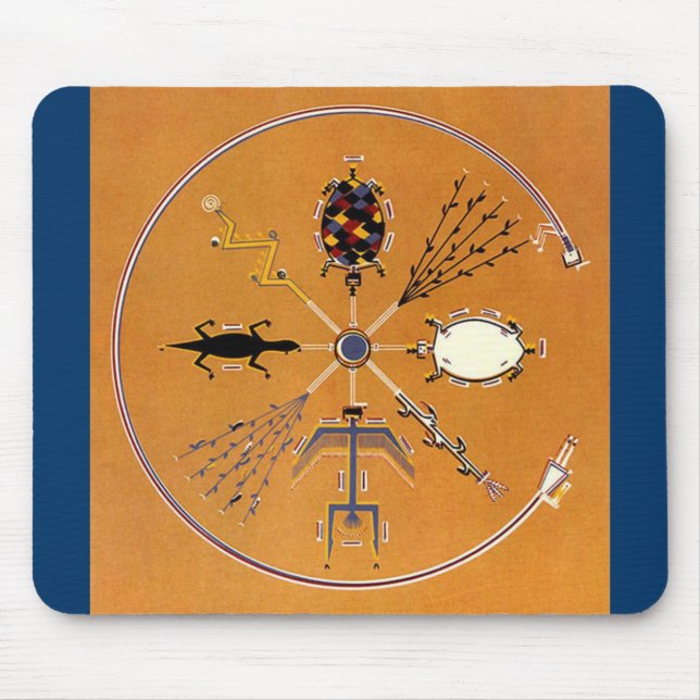 Sand Painting Native American Tribal Mouse Pad (Front)