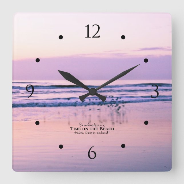 Sand Pipers at Dawn on the Ocean Beach Clock (Front)