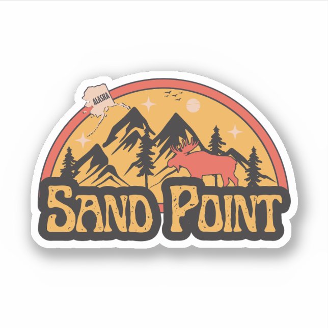 Sand Point, Alaska Sticker (Front)