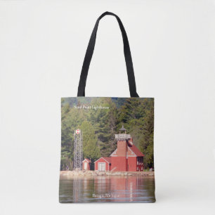 Sand Point Lighthouse Baraga all over bag