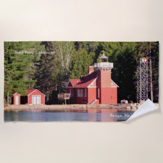 Sand Point Lighthouse Baraga  beach towel