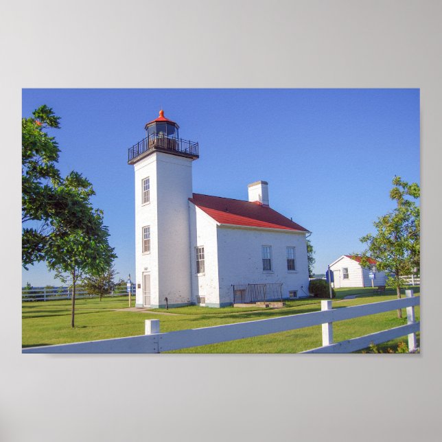 Sand Point Lighthouse, Escanaba, Michigan  Poster (Front)