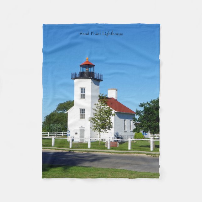 Sand Point Lighthouse fleece blanket (Front)