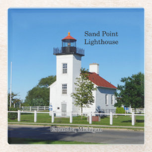 Sand Point Lighthouse glass coaster