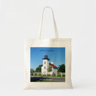 Sand Point Lighthouse tote bag