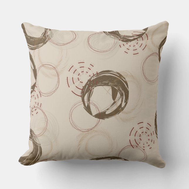 Sand, Red and Olive Geometric Cushion (Front)