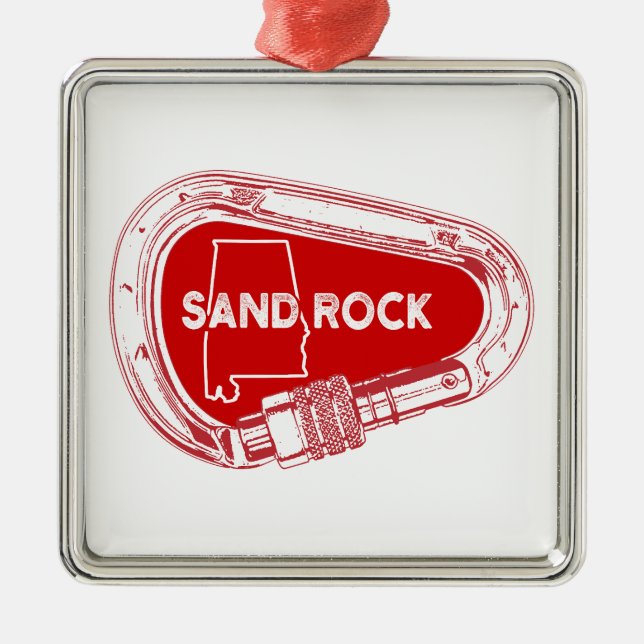 Sand Rock Alabama Rock Climbing Carabiner Metal Ornament (Front)