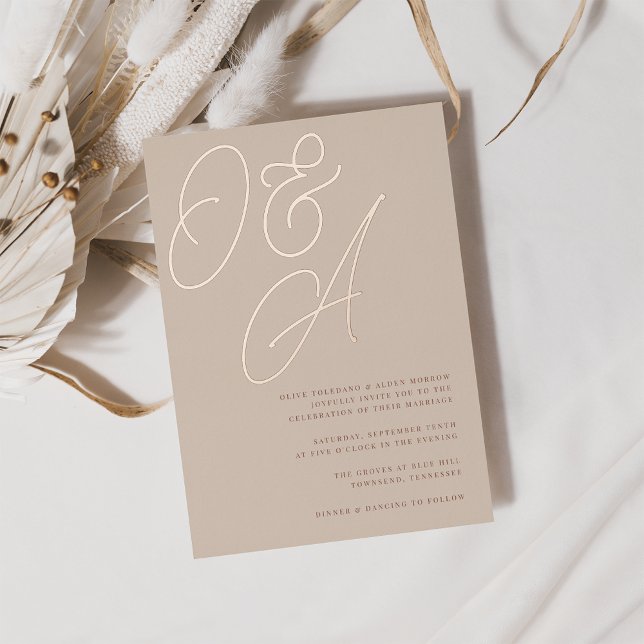 Sand | Rose Gold Script Monogram Wedding (Creator Uploaded)