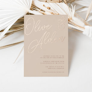 Sand   Rose Gold Script Wedding