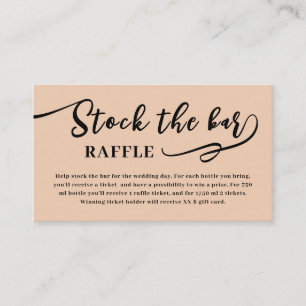 Sand Script Stock the bar Bridal Shower  Enclosure Card