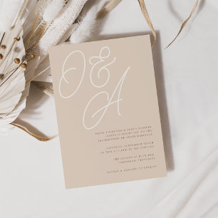 Sand   Script Watermark Monogram Wedding Invitation