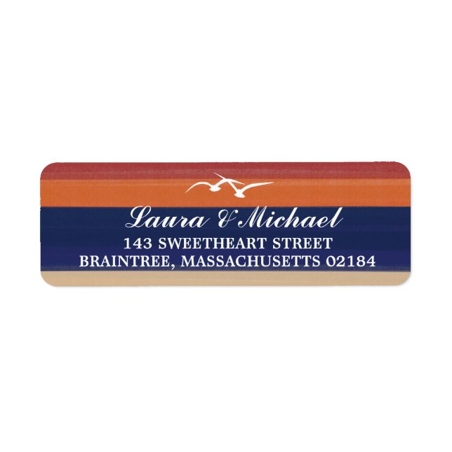 Sand, Sea and Seagulls Return Address Label (Front)