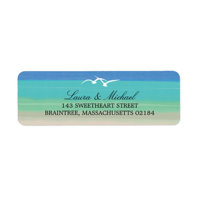 Sand, Sea and Seagulls | Return Address Return Address Label (Front)