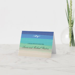 Sand, Sea & Seagulls   Painted Ocean Thank You Card
