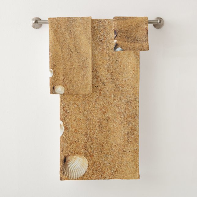 Sand Seashells Bathroom Decorative Bath Towel Set (Insitu)