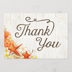 Sand Seashells Floral Beach Rustic Thank You