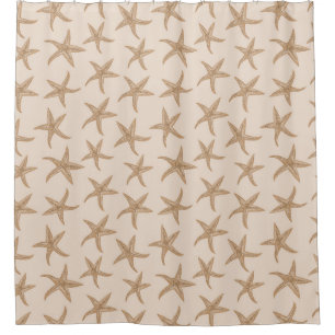 Sand starfish on new ivory shower curtain