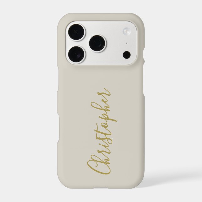 Sand Stone Gold Script Name Minimal Monogram Men  (Back)