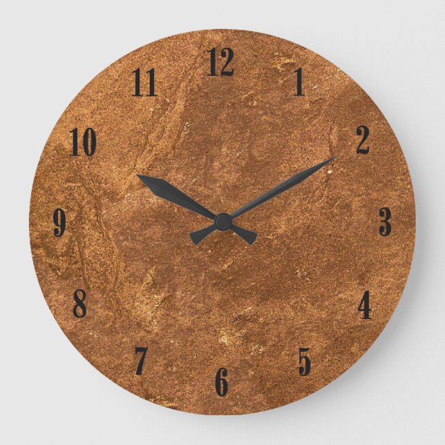 Sand Stone with Black Numbers Wall Clock (Front)