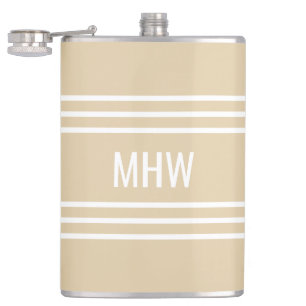 Sand Stripes custom monogram flask