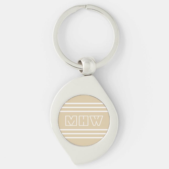 Sand Stripes custom monogram key chain (Front)