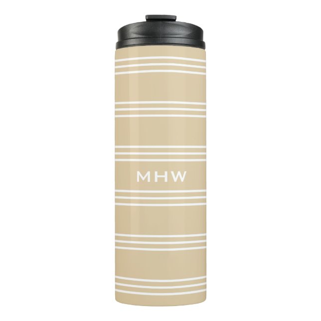 Sand Stripes custom monogram tumbler (Front)