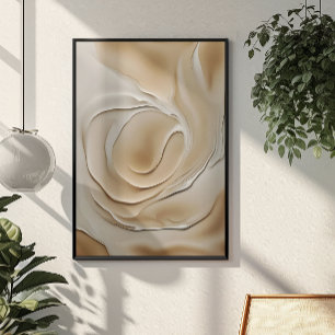 "Sand Swirl In The Sun"   Beige Abstract Art Poster